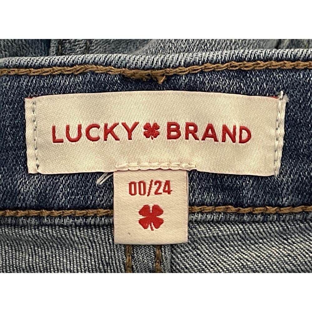 Lucky Brand Shorts Womens 00 24 Blue Jean Denim Cuffed Roll Up Stretch Casual‎ - Picture 9 of 12